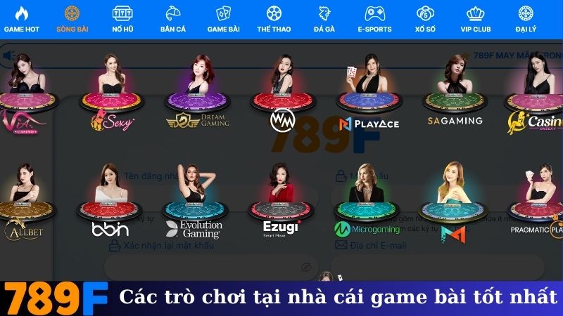 Danh sách các trò chơi tại nhà cái game bài tốt nhất