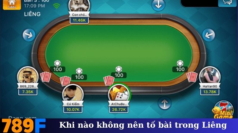 Khi nào không nên thực hiện tố bài trong Liêng