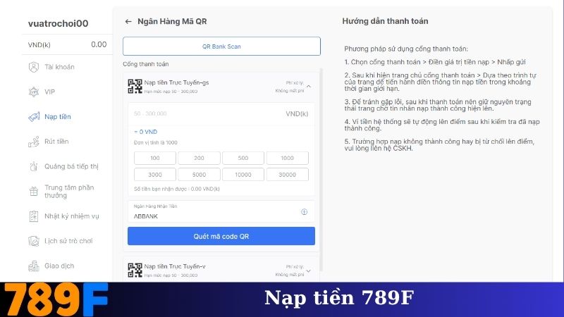 Nạp Tiền 789F